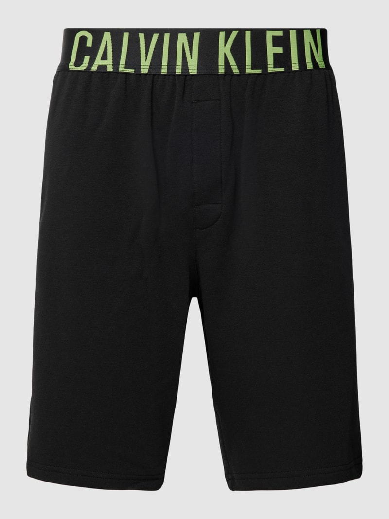 Pyjama-Shorts mit elastischem Logo-Bund in schwarz