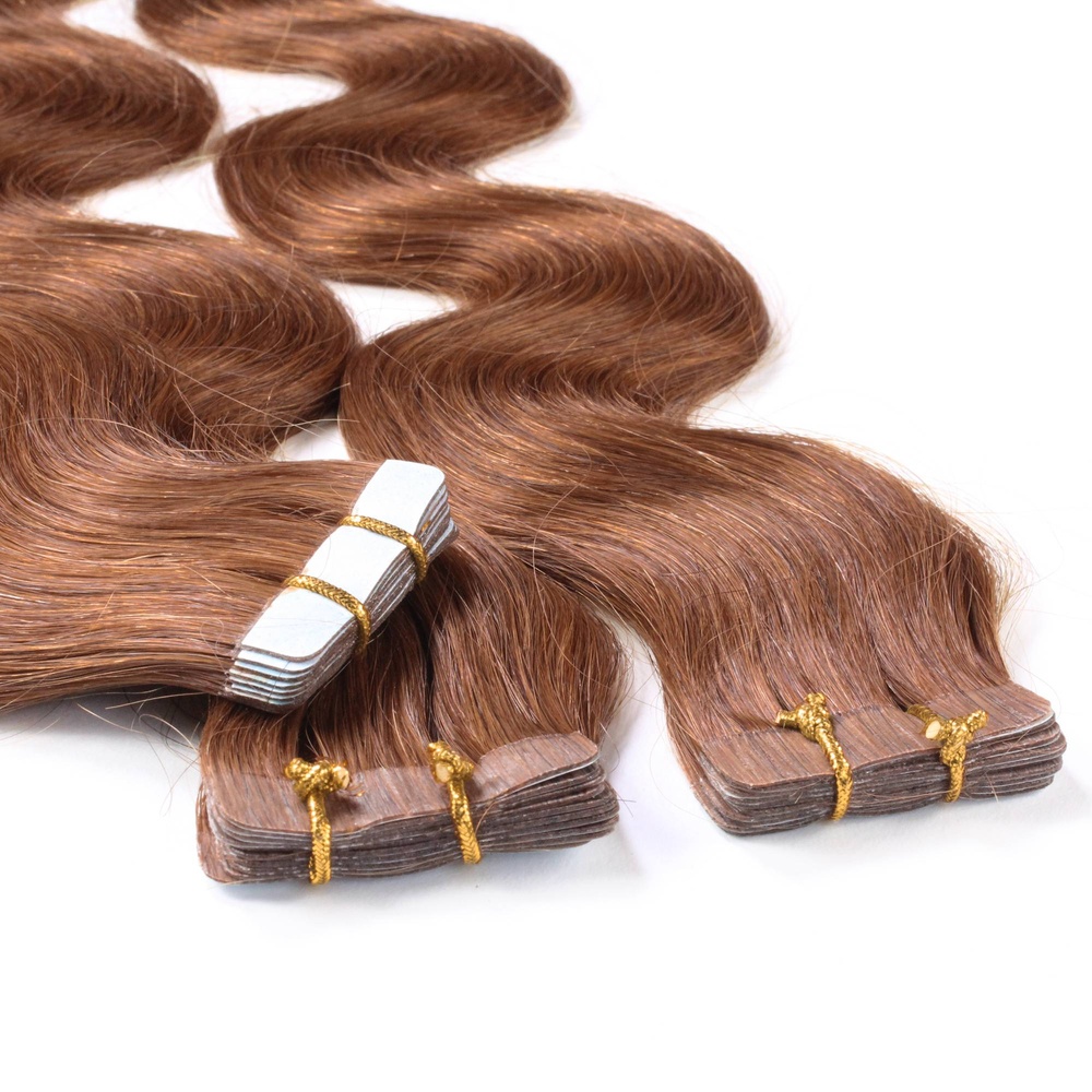 hair2heart Extensions adhésives cheveux naturels #8 Marron clair extensions