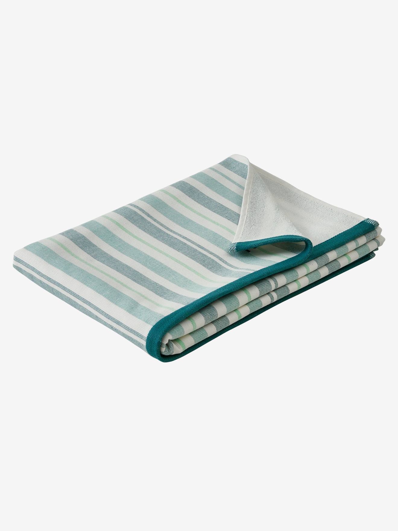 Serviette de plage / de bain fouta personnalisable rayé bleu