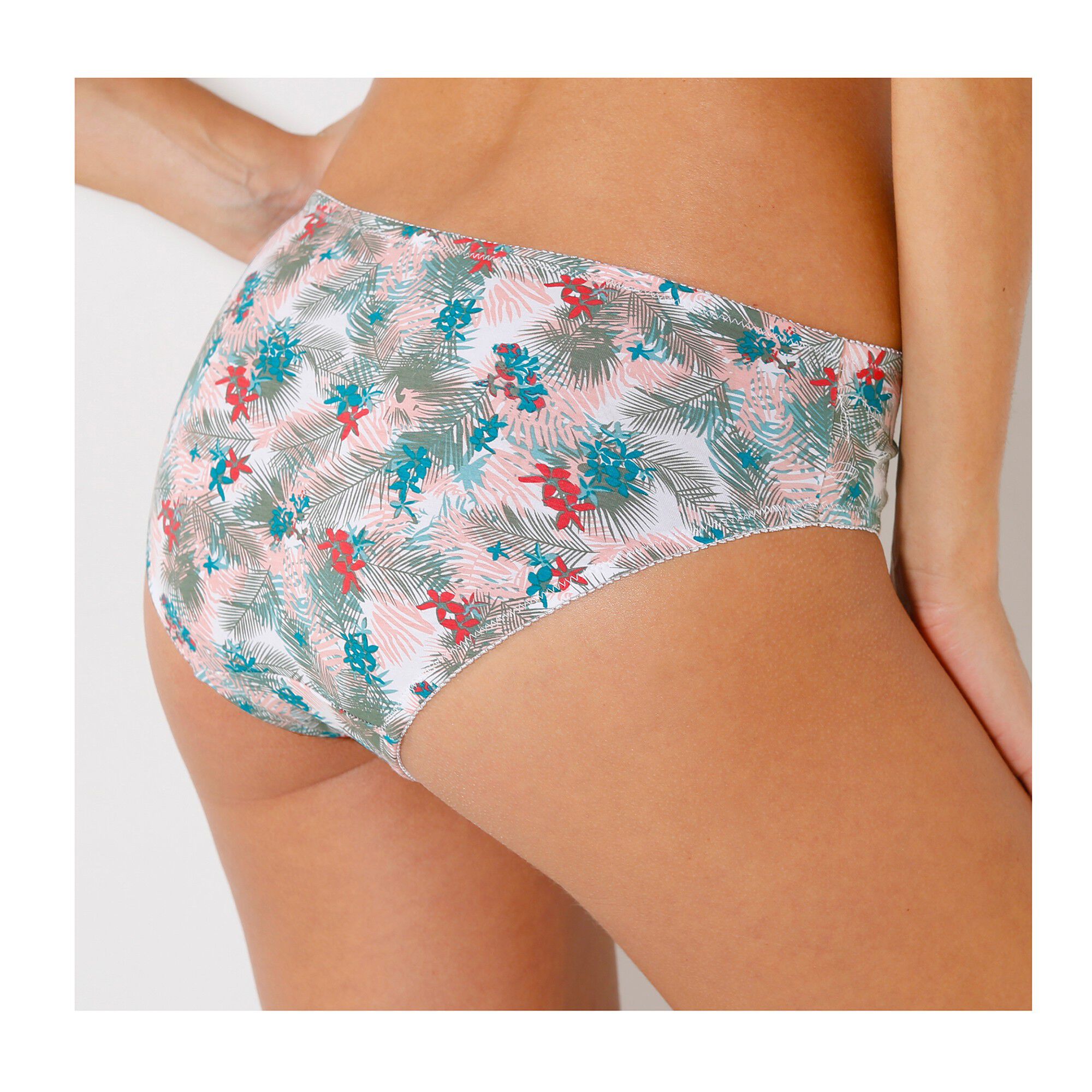Culotte coton brodé Olbia imprimé feuillage