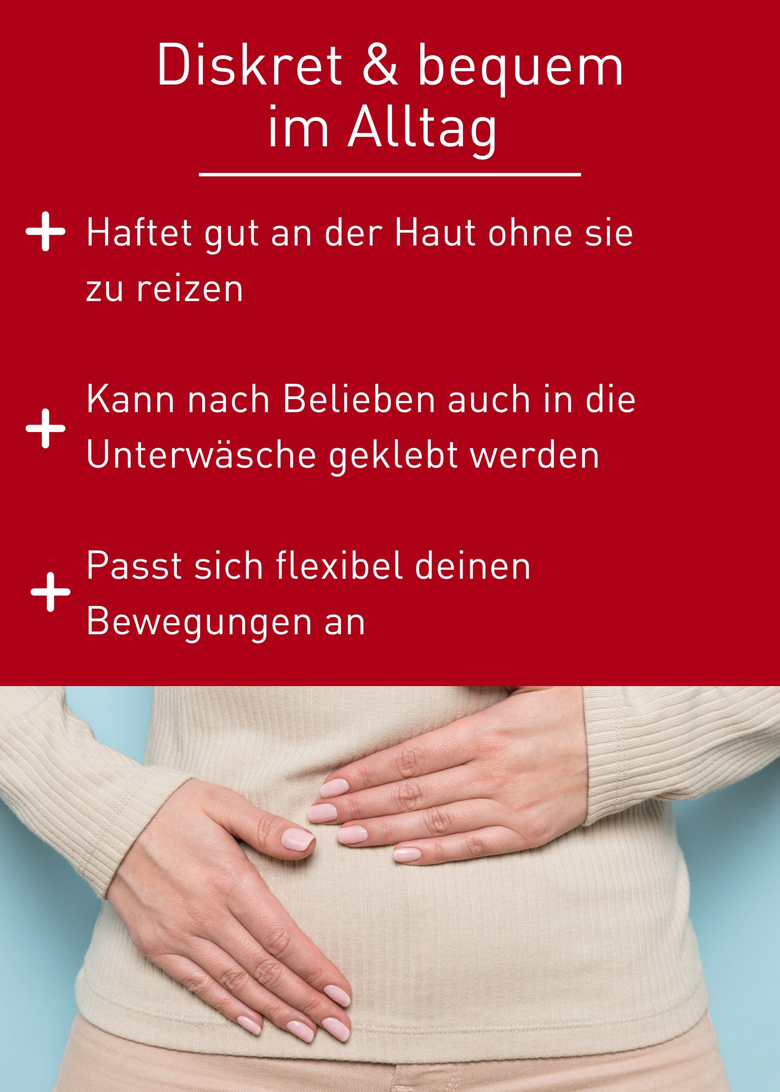 N1 Healthcare Wärmepflaster Wärmepflaster bei Regelschmerzen (4 St), 8 Stunden wohlige Wärme