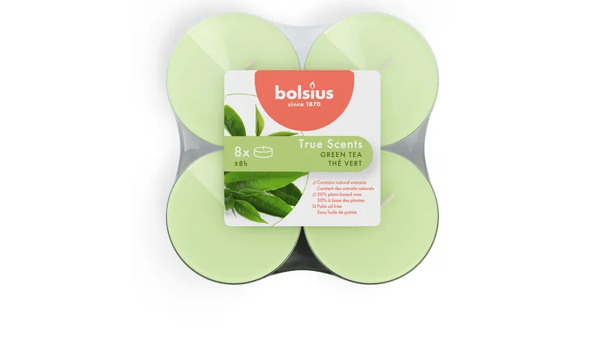 bolsius Maxi-Teelichte True Scents 8h 8er Pack green tea green tea