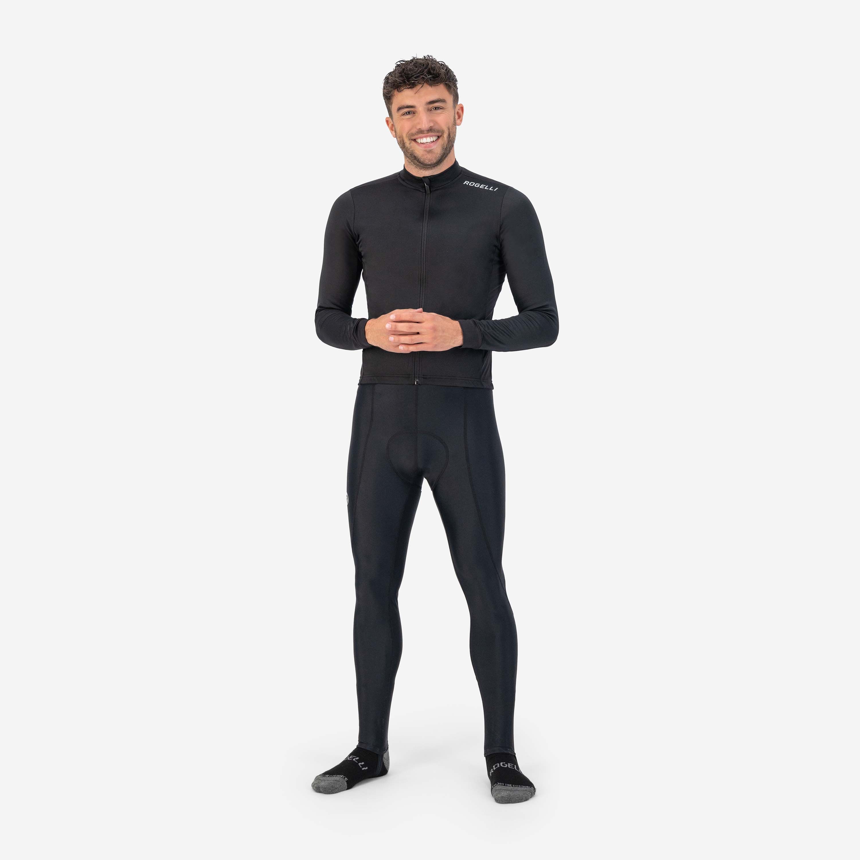 Rogelli Core Black Herren Langarm-Radtrikot