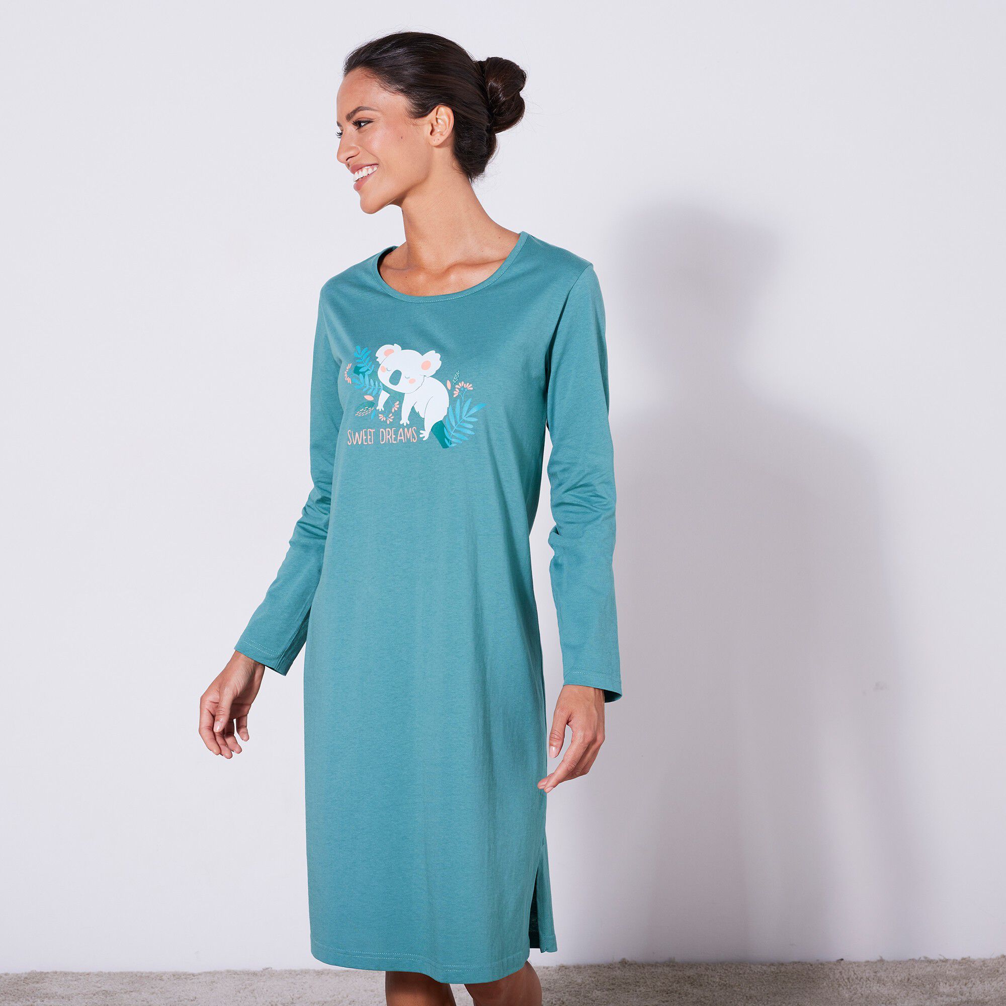 Chemise de nuit courte manches longues imprimé « koala »