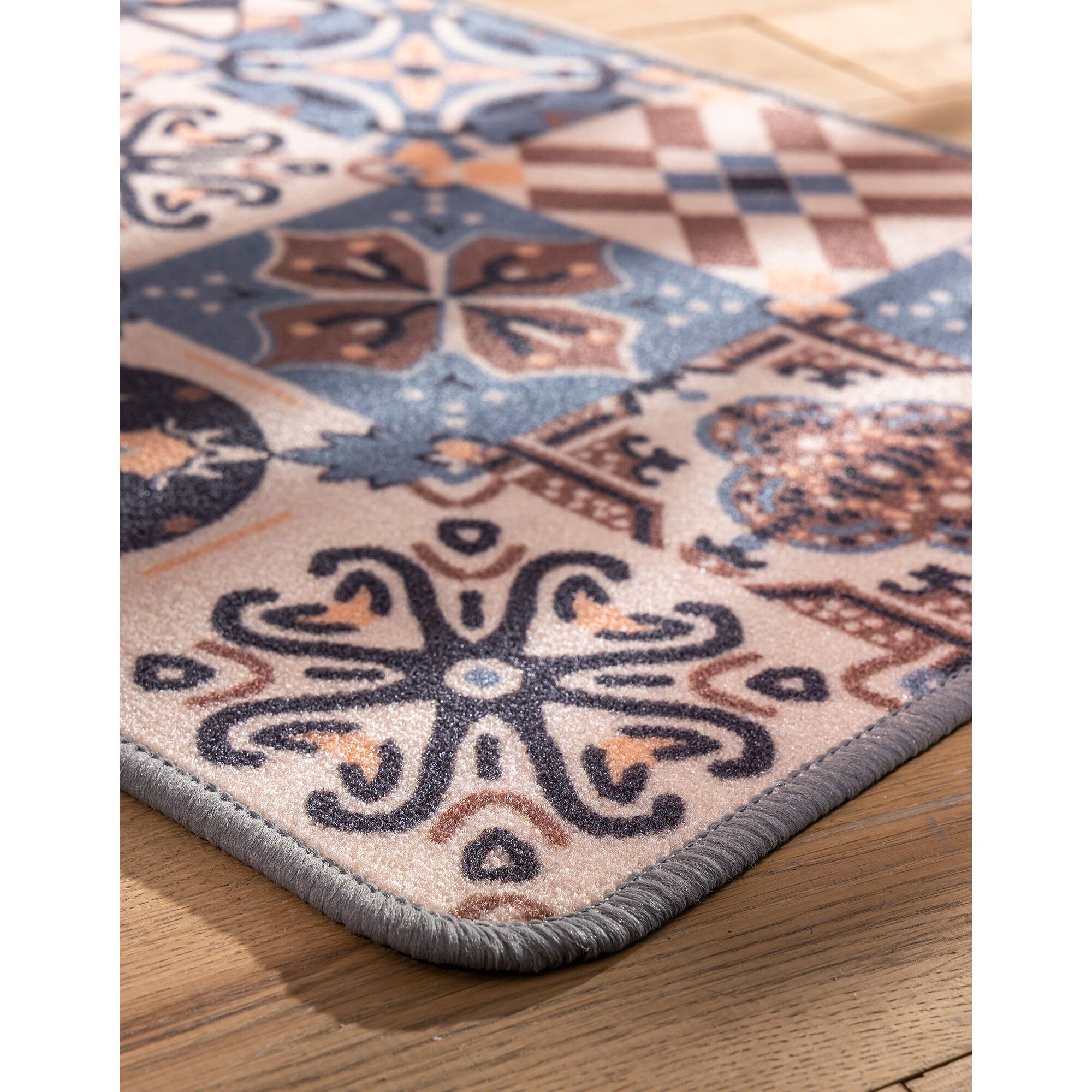 Tapis cuisine motif carreaux de ciment