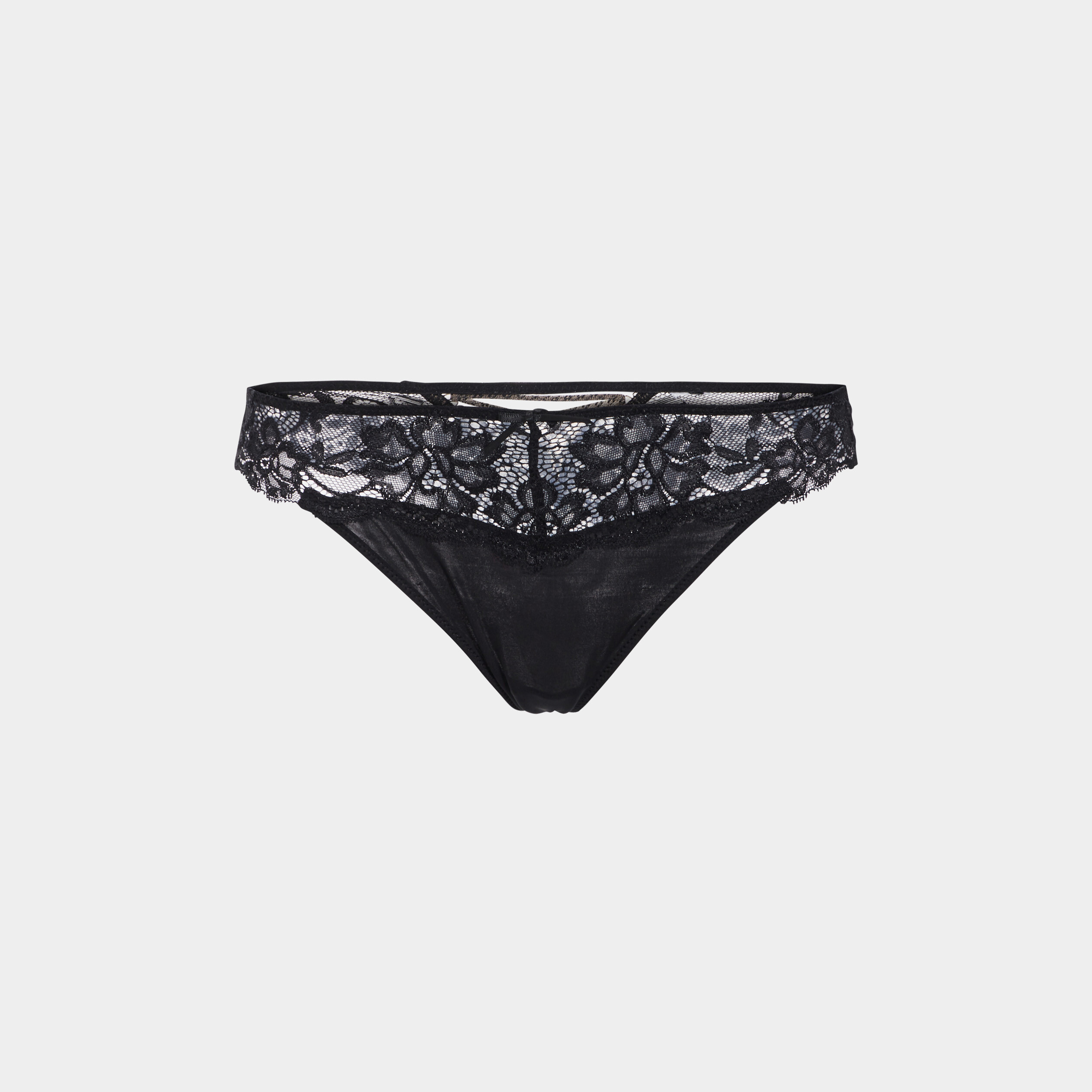 Culotte tanga à dentelle noir femme | La Halle