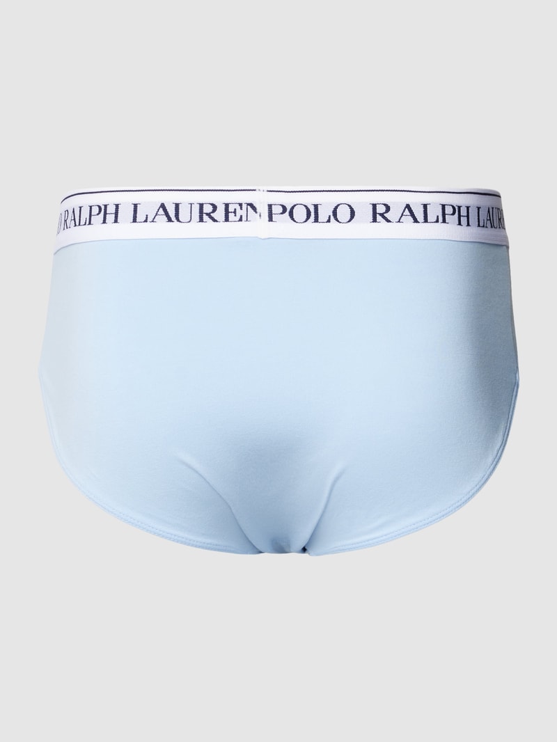 Slip mit Label-Stitching im 3er-Pack in blau