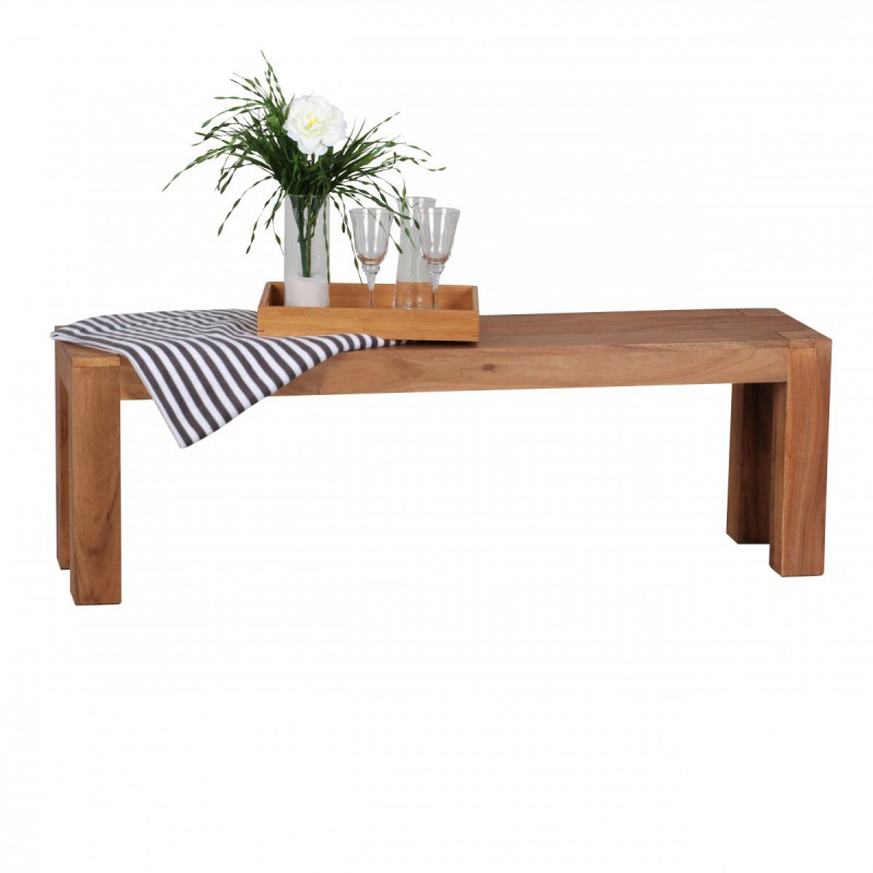 Wohnling Akazie Massivholz Esszimmer Sitzbank Bank 140 x 35 cm