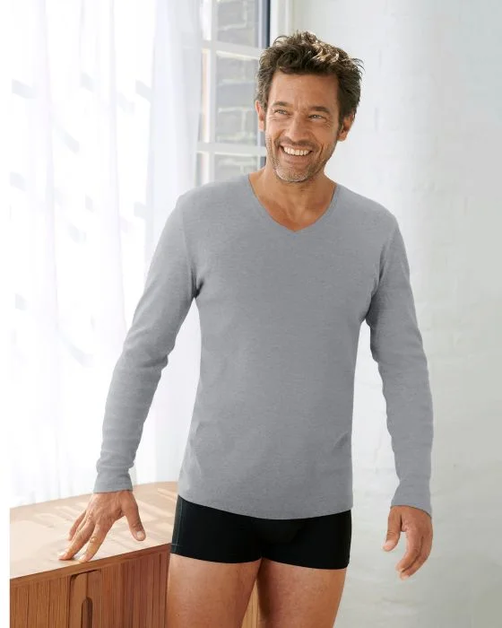 Lot de 2 tee-shirts Essential col V, manches longues