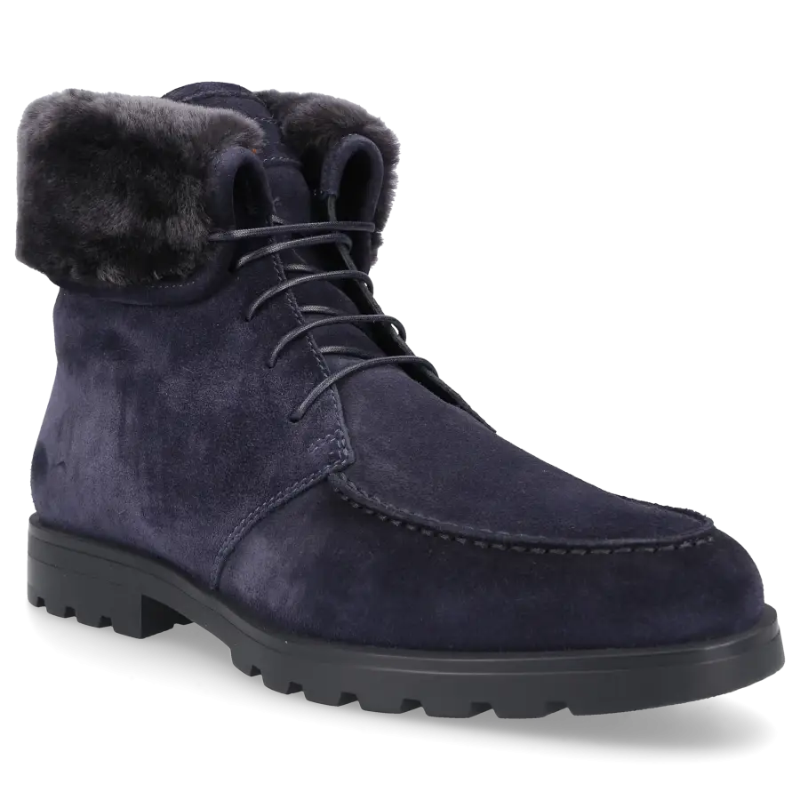 Santoni - Stiefeletten 17891 Veloursleder - blau
