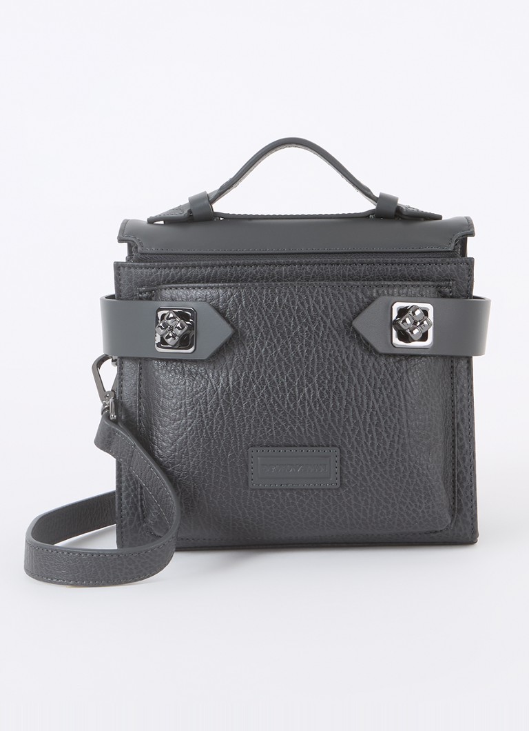 Emporio Armani ādas rokassoma ar noņemamu plecu siksnu