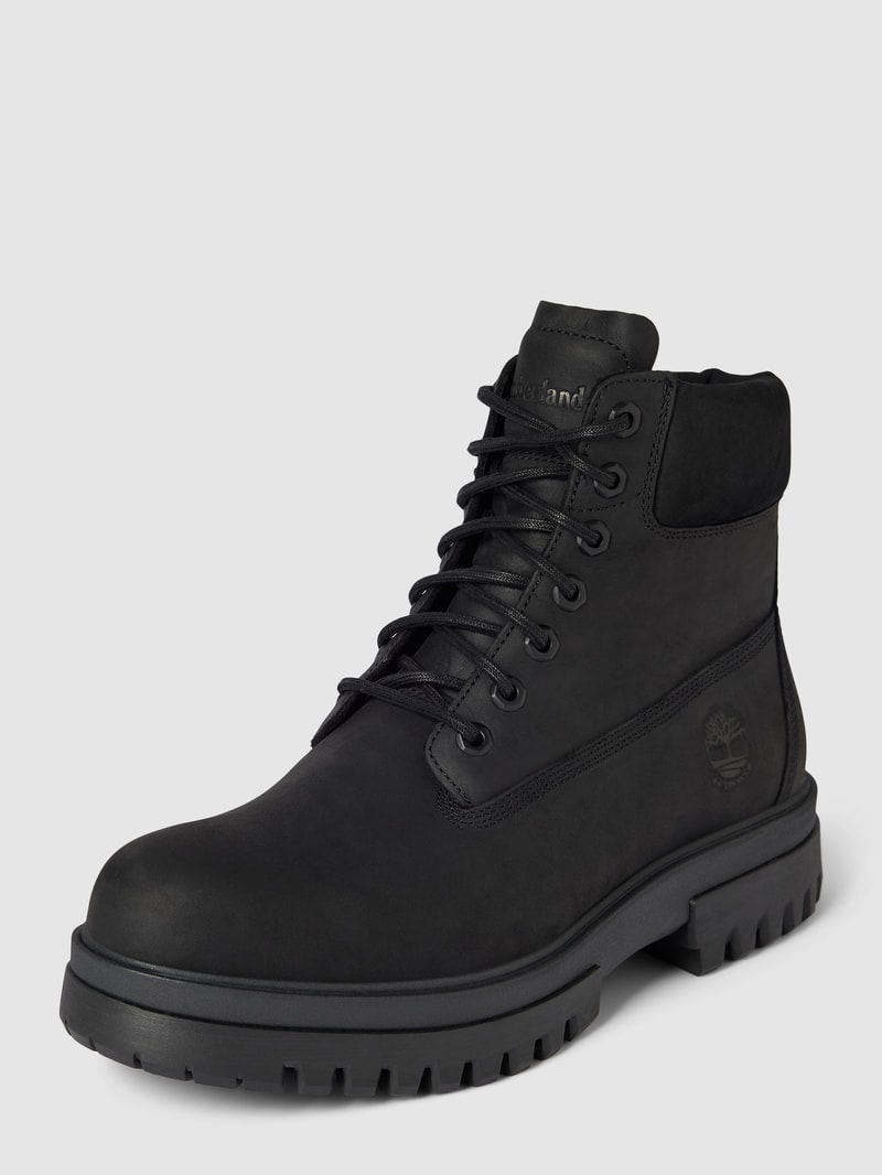 Boots mit Schnürung in unifarbenem Design Modell 'ARBOR ROAD' in schwarz