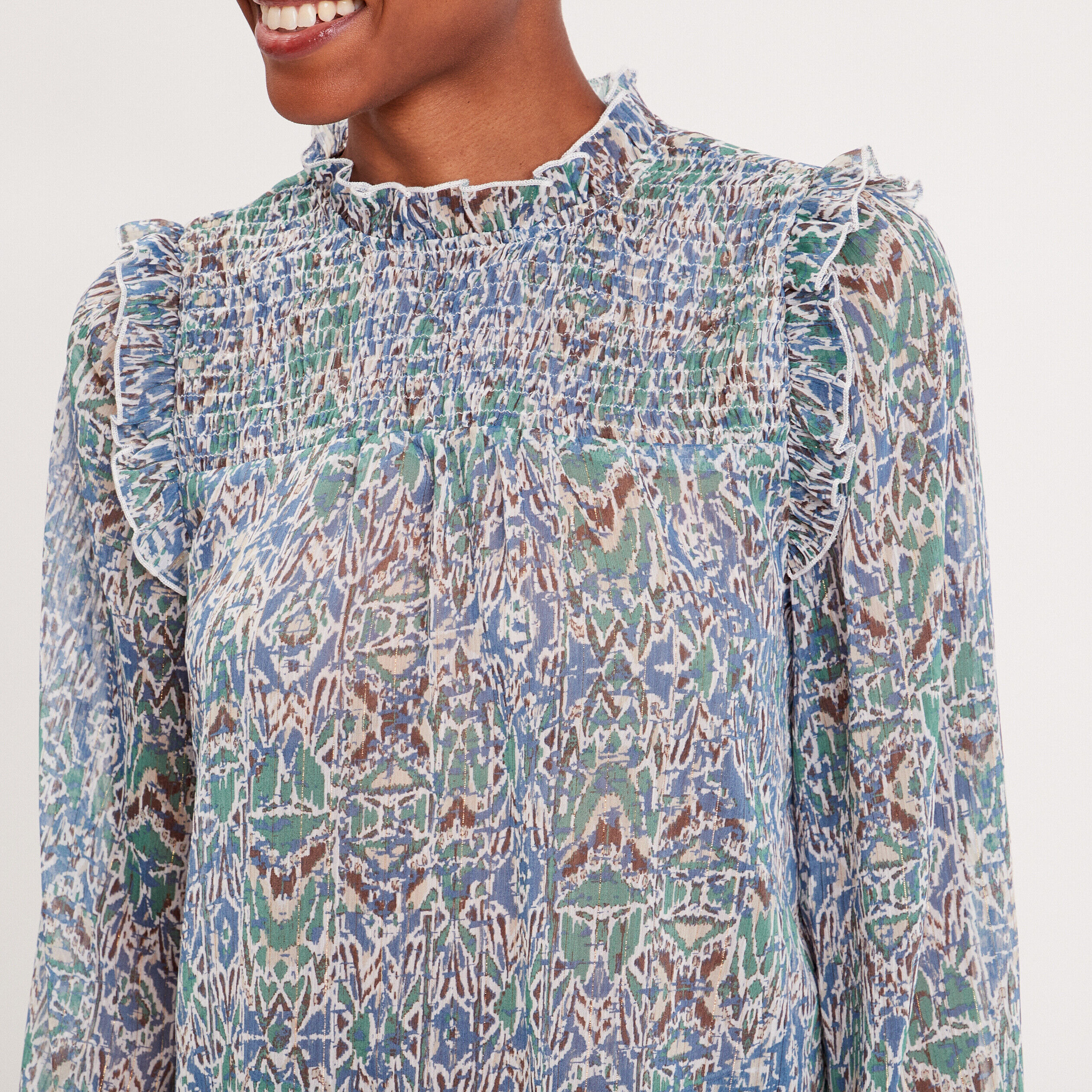 Blouse manches longues blanc femme | Cache Cache