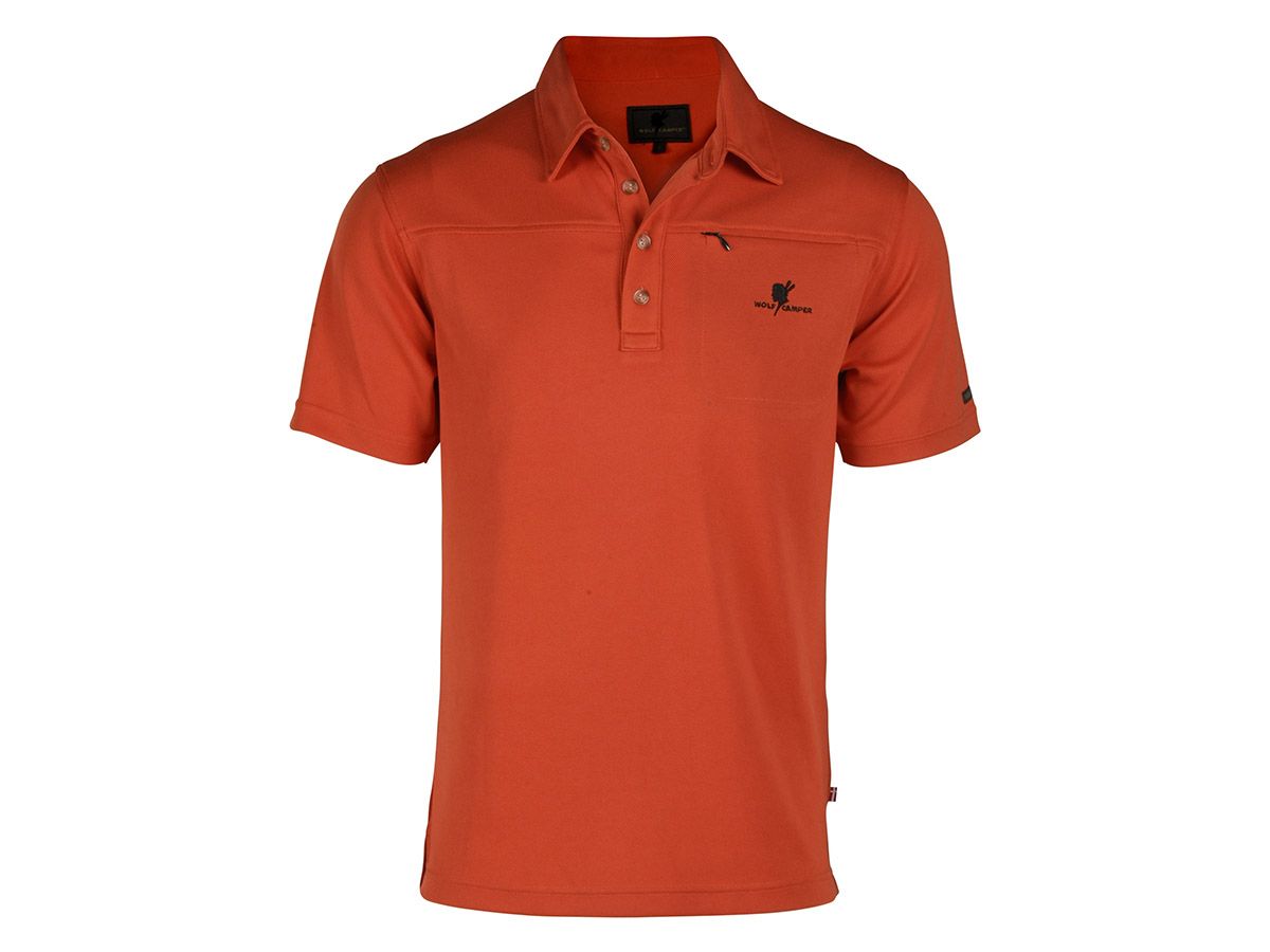 Wolf Camper Marocco orangefarbenes Herren Poloshirt