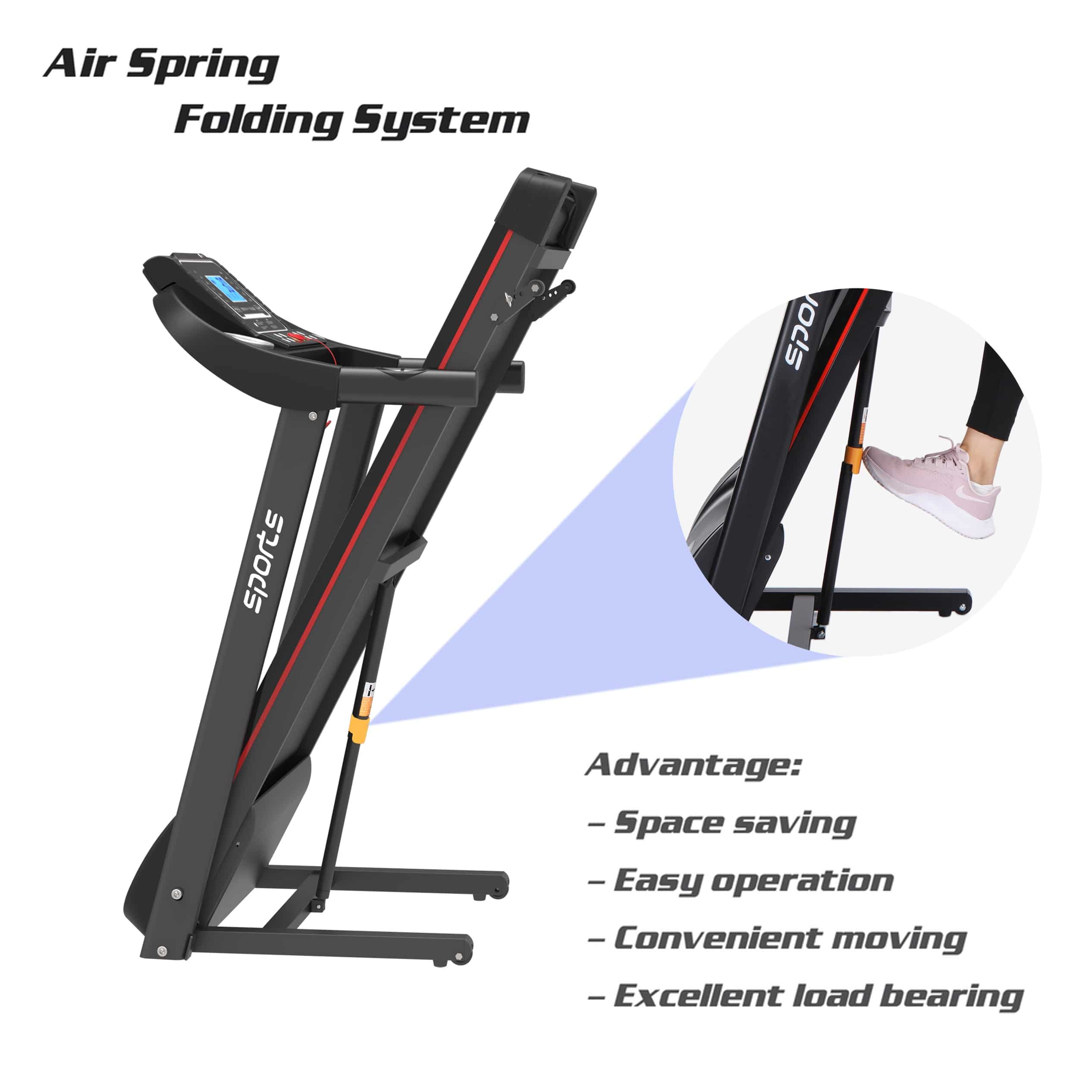 Moda Exercise Running Machine with 5 LCD Display for Home Use