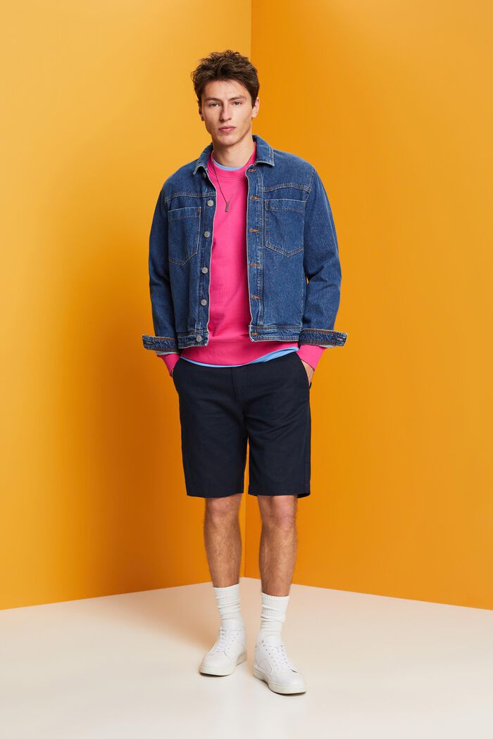 Rundhals-Sweatshirt mit Print, 100 % Baumwolle