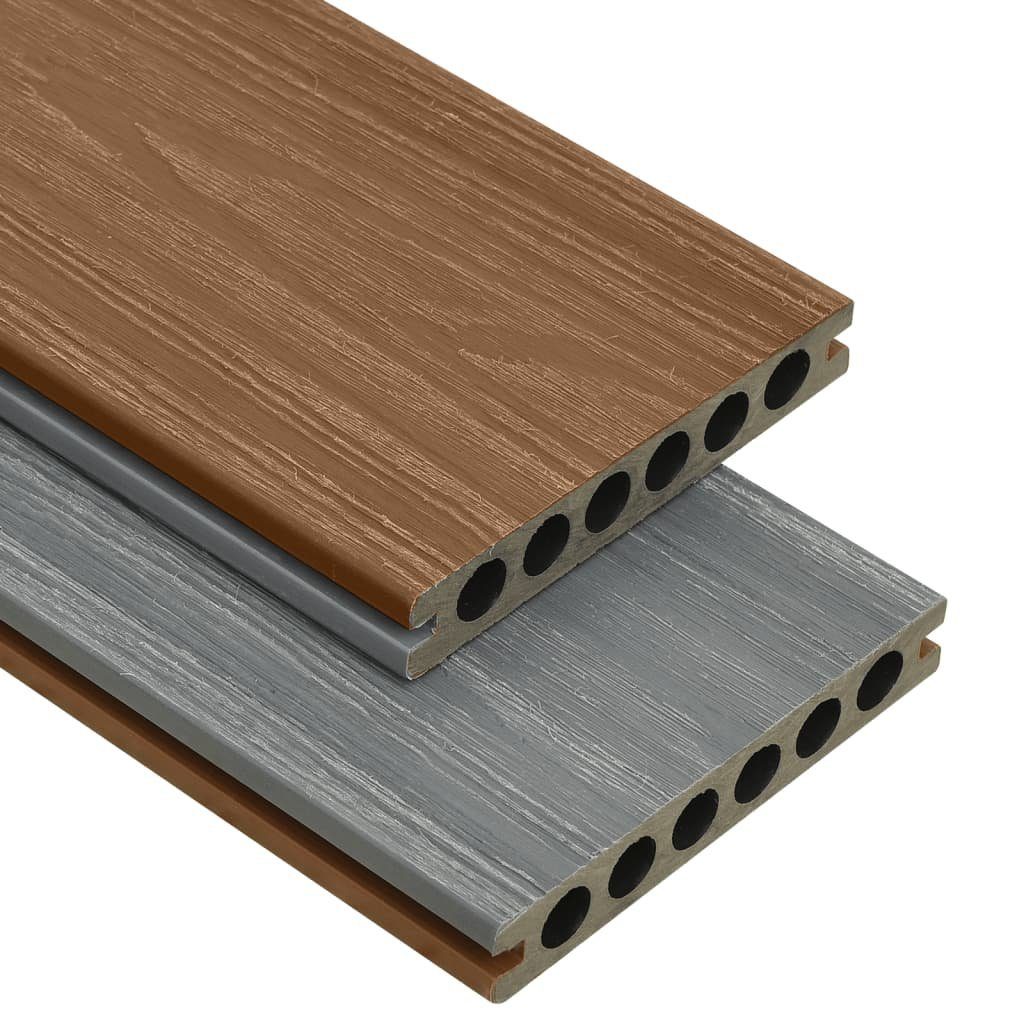 Teppichboden WPC Terrassendielen mit Zubehör Braun und Grau 30 m² 4 m, vidaXL