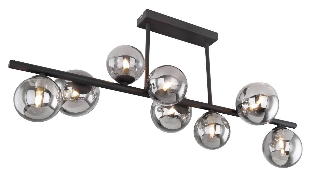 Globo Lighting - RIHA - Deckenleuchte Metall schwarz matt, 9x G9 LED