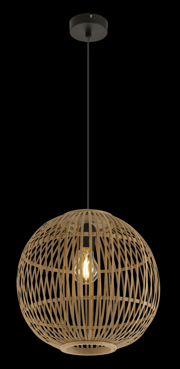 Globo Lighting - HILDEGARD - Hängeleuchte Bambus naturfarben, 1x E27