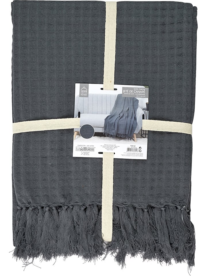 THE HOME DECO FACTORY Plaid in Anthrazit - (L)160 x (B)130 cm günstig kaufen onesize