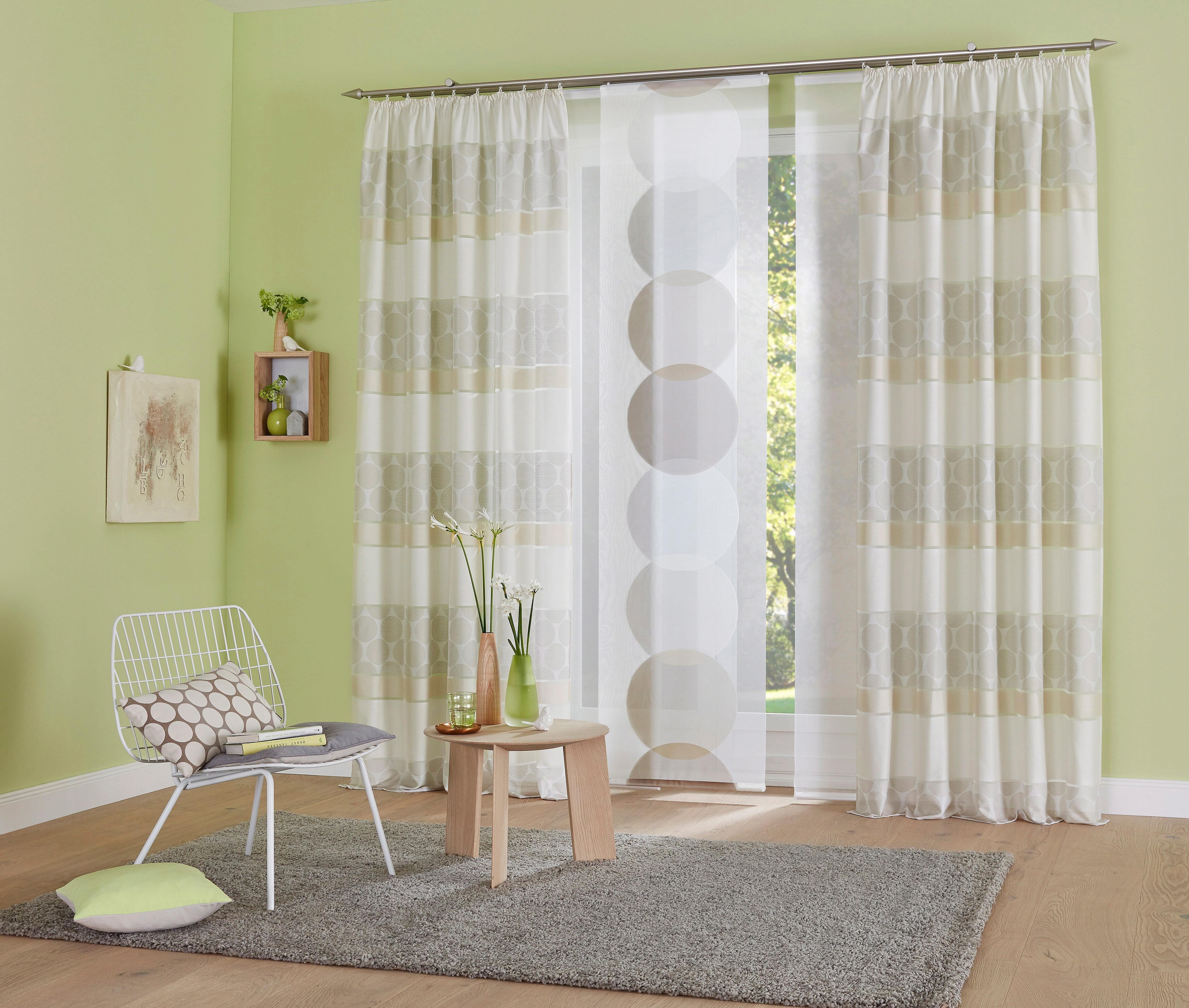 Schiebegardine Rona-Uni, Neutex for you!, Klettband (1 St), transparent, Voile, Inkl. Montagezubehör, wollweiß