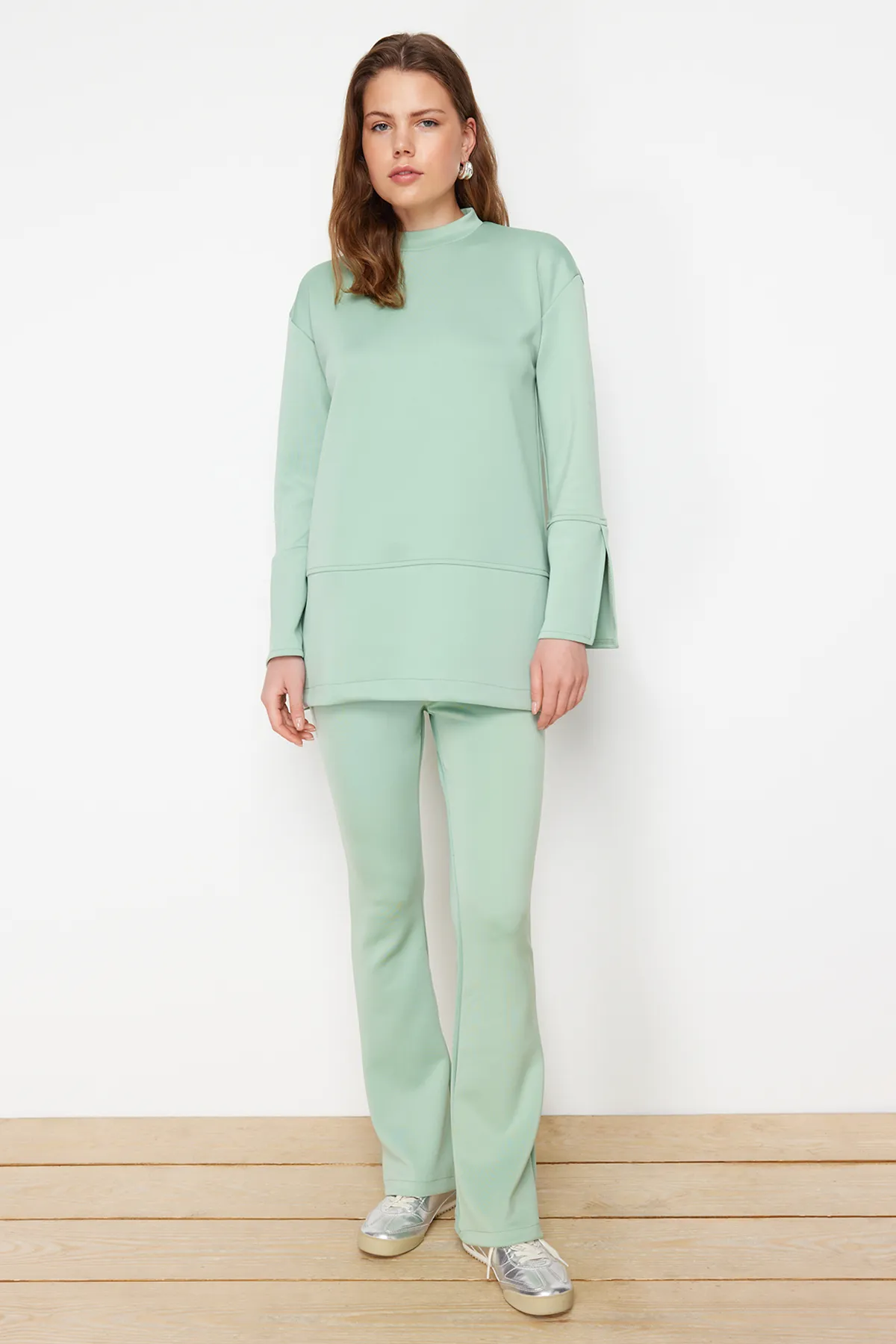 Trendyol Modest  Mint Diver/Scuba Strick-Ober- und Unterteil-Set TCTSS24US00050