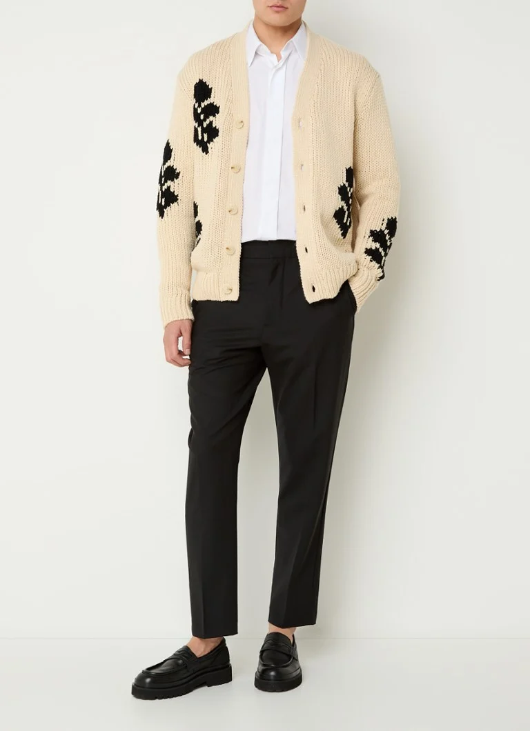 NN.07 Mika chunky knitted cardigan with knitted pattern