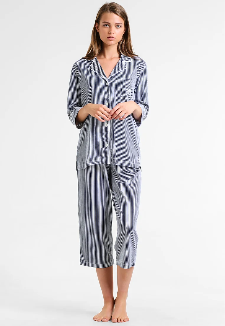 Conjunto clásico de cuello con muesca y mangas Heritage de Lauren Ralph Lauren - Pijamas