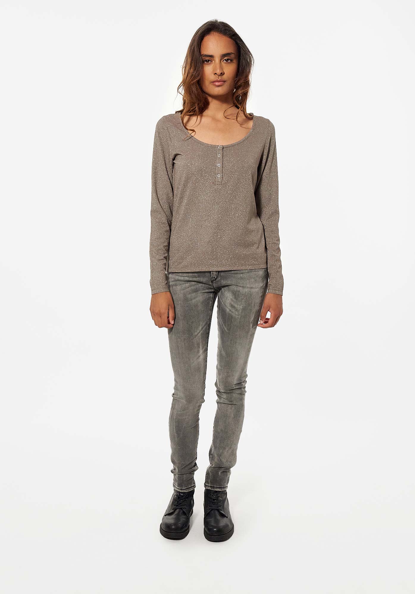 FERGY  T-shirt pailleté kaki Femme