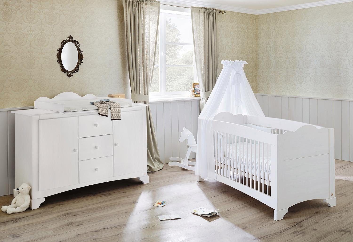 Pinolino® Babymöbel-Set Pino, (Spar-Set, 2-St., Kinderbett, Wickelkommode), extrabreit; mit Kinderbett und Wickelkommode; Made in Europe