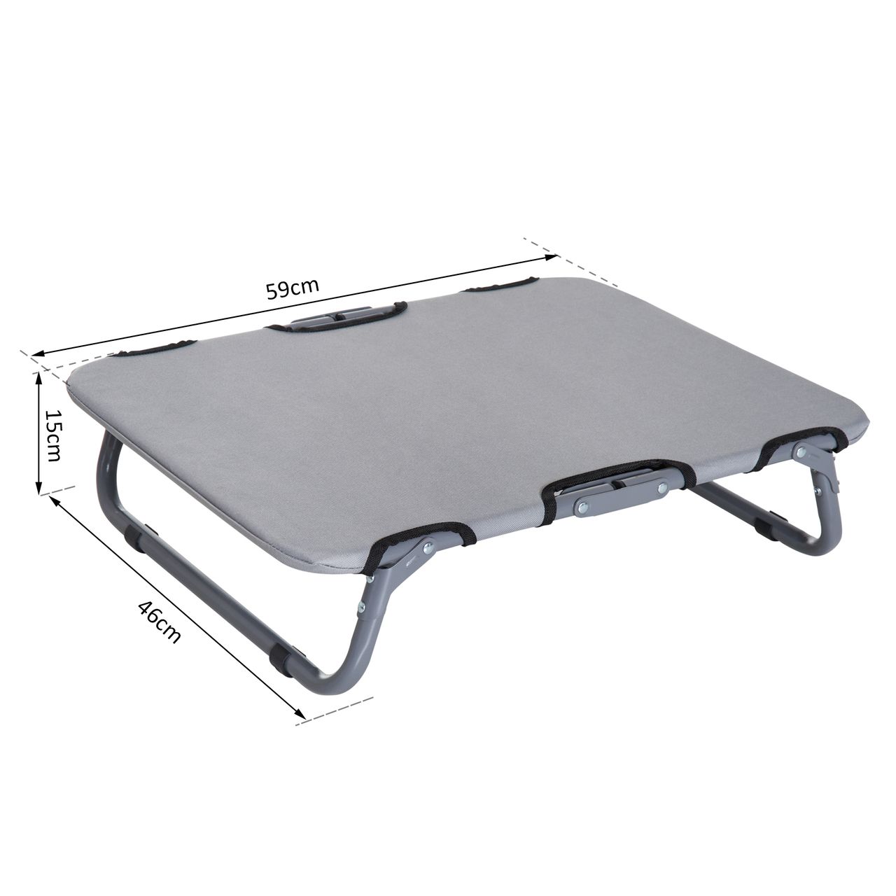 PawHut Hundeliege Outdoor Hundebett Katzenbett Schlafplatz faltbar grau