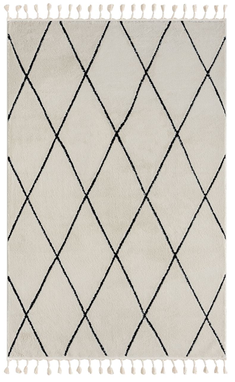 MyFlair Teppich Moroccan Symphony, 160 cm x 230 cm, Farbe weiß, rechteckig, Florhöhe 19mm
