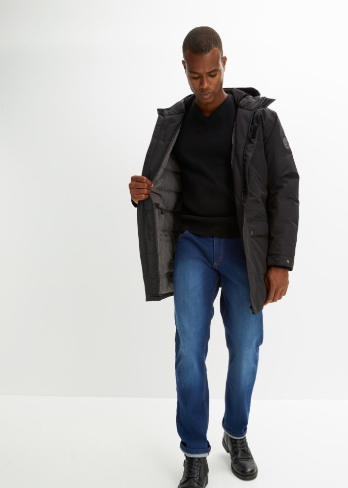 Essential-Hybrid-Thermo-Parka mit recycelter Daune, innen gesteppt