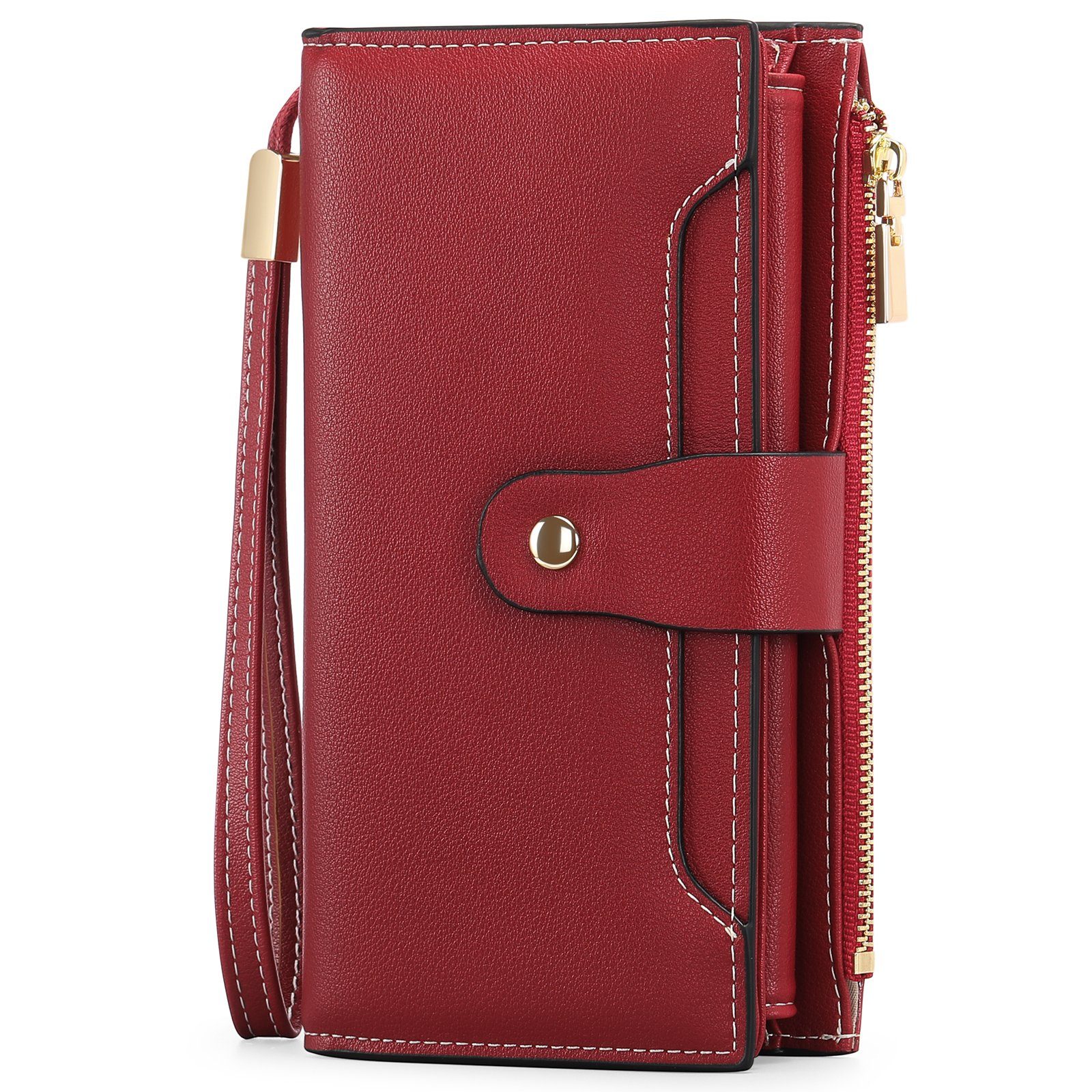 CALIYO Brieftasche Damen Geldbörse Kupplung 20 Kartensteckplätze Halter Organizer, Damen Geldbörse mit Große Kapazität Innentasche passt 6,1 '' Handys