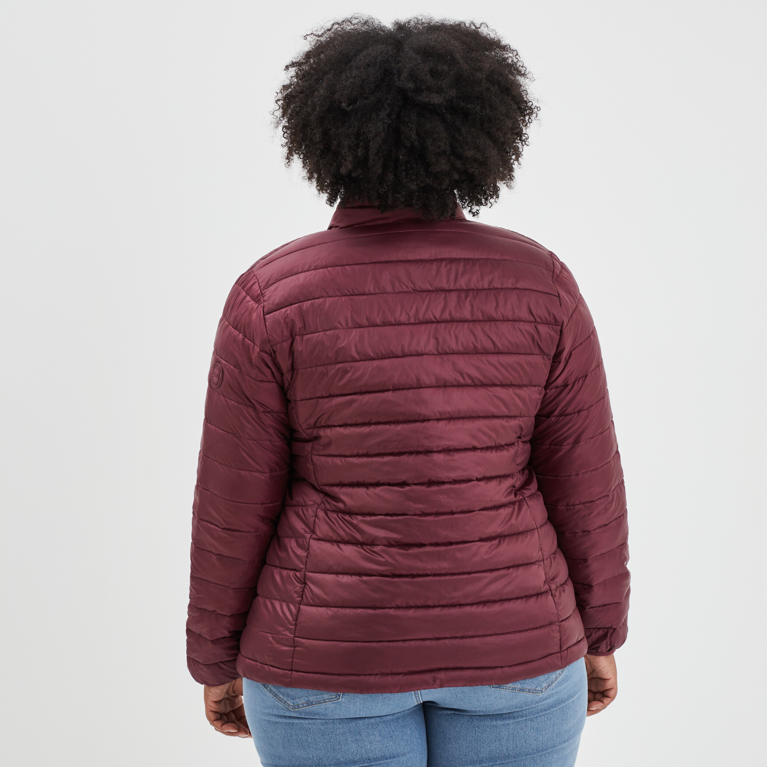 Doudoune ajustée manches longues prune femme grande taille | La Halle
