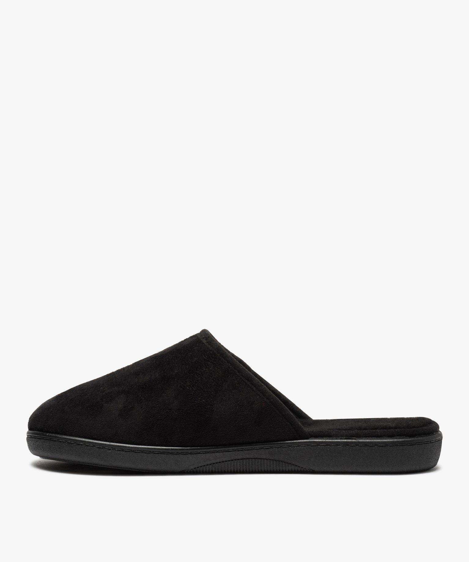 Chaussons homme mules à surpiqres contrastantes noir | GEMO