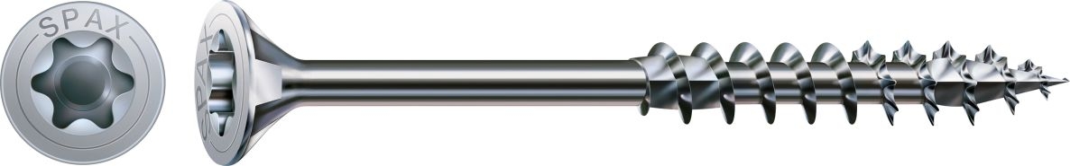 SPAX 0191010601605 Universalschraube 6 x 160 mm, Teilgewinde, Senkkopf, T-STAR plus T30 – 100 Stück