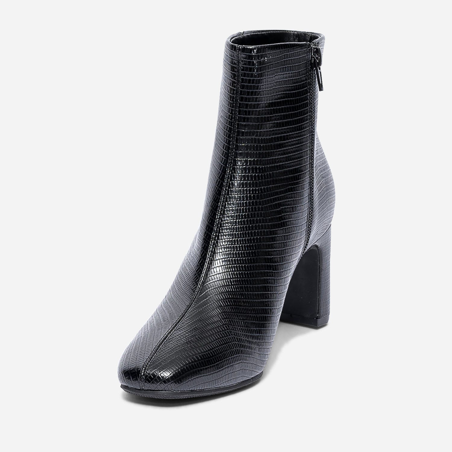Boots noir embossé effet python