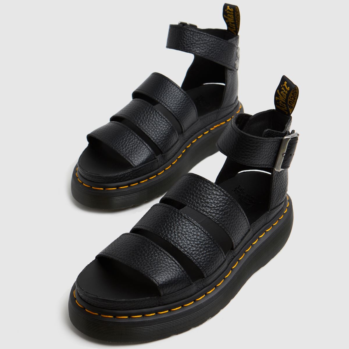 Dr Martens – Clarissa – Svarta sandaler med quad-motiv