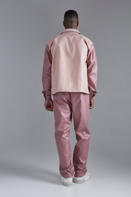 Langärmliges Colorblock Overshirt und Hose