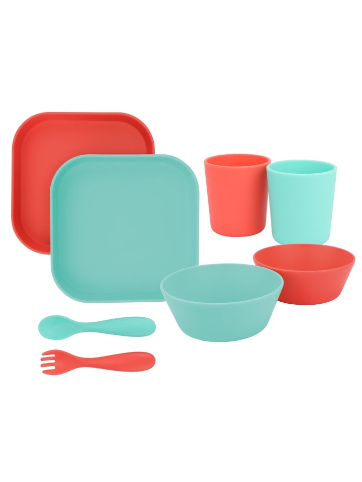 Nuby Geschirr- und Besteck-Set in türkis-rot günstig kaufen onesize