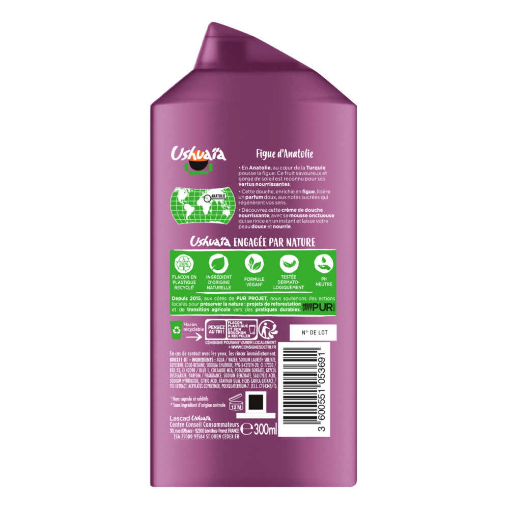 ushuaïa Ushuaïa Crème Douche Figue 300ml Crème Douche Figue