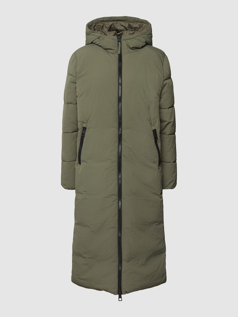 Steppmantel mit Kapuze in khaki