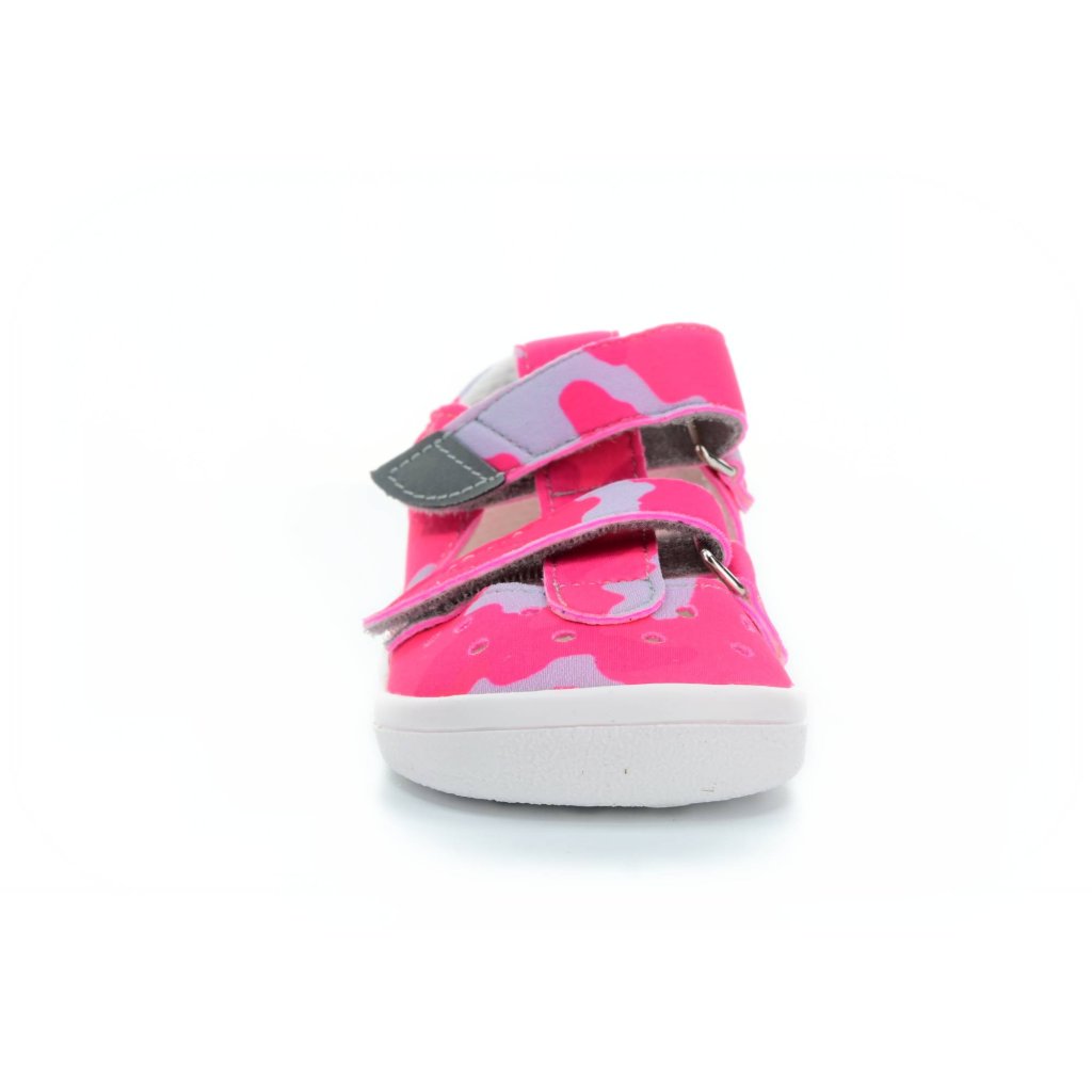 Beda Pink Military Barfußsandalen Klett (BF 0001 / SD / W / NP)