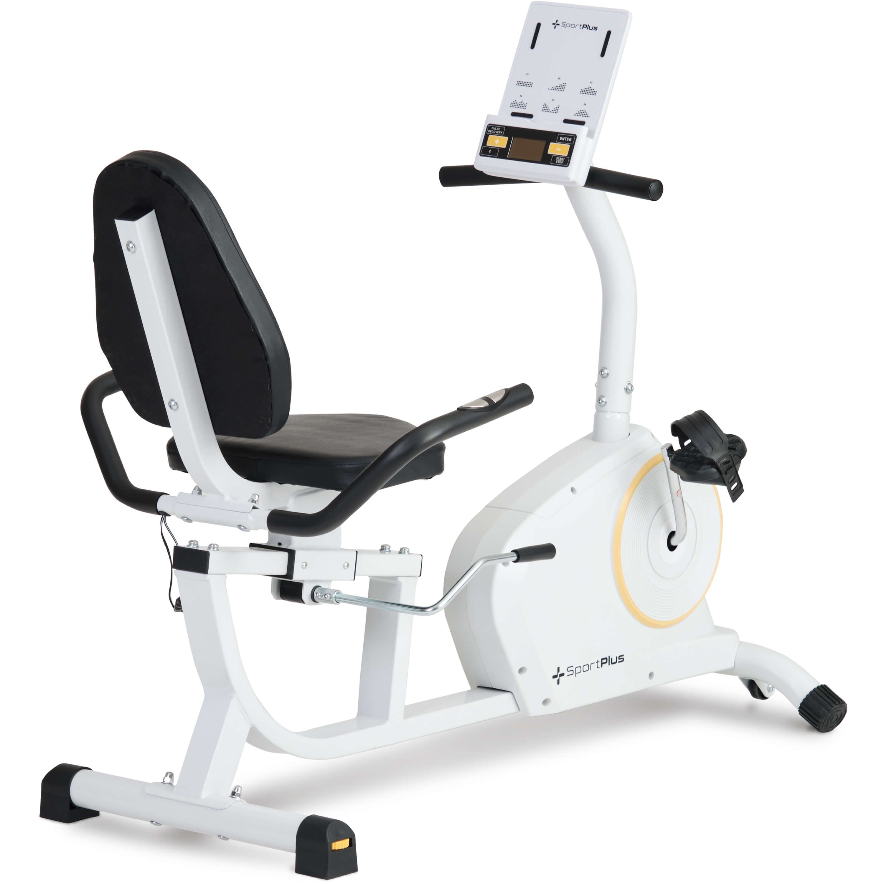 SportPlus Heimtrainer SP-RB-9500-W-iE, Liegeheimtrainer, App Kompatibilität, 6 Trainingsprogramme, weiß