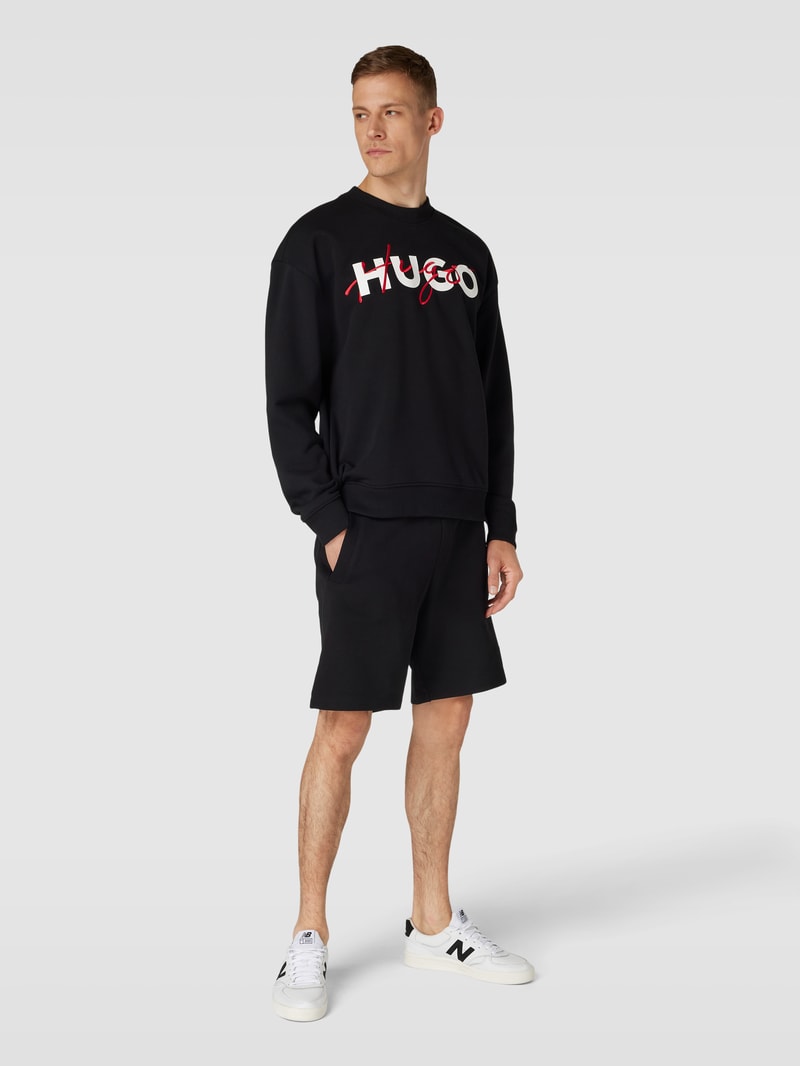 Sweatshorts mit Label-Patch Modell 'Diz' in schwarz