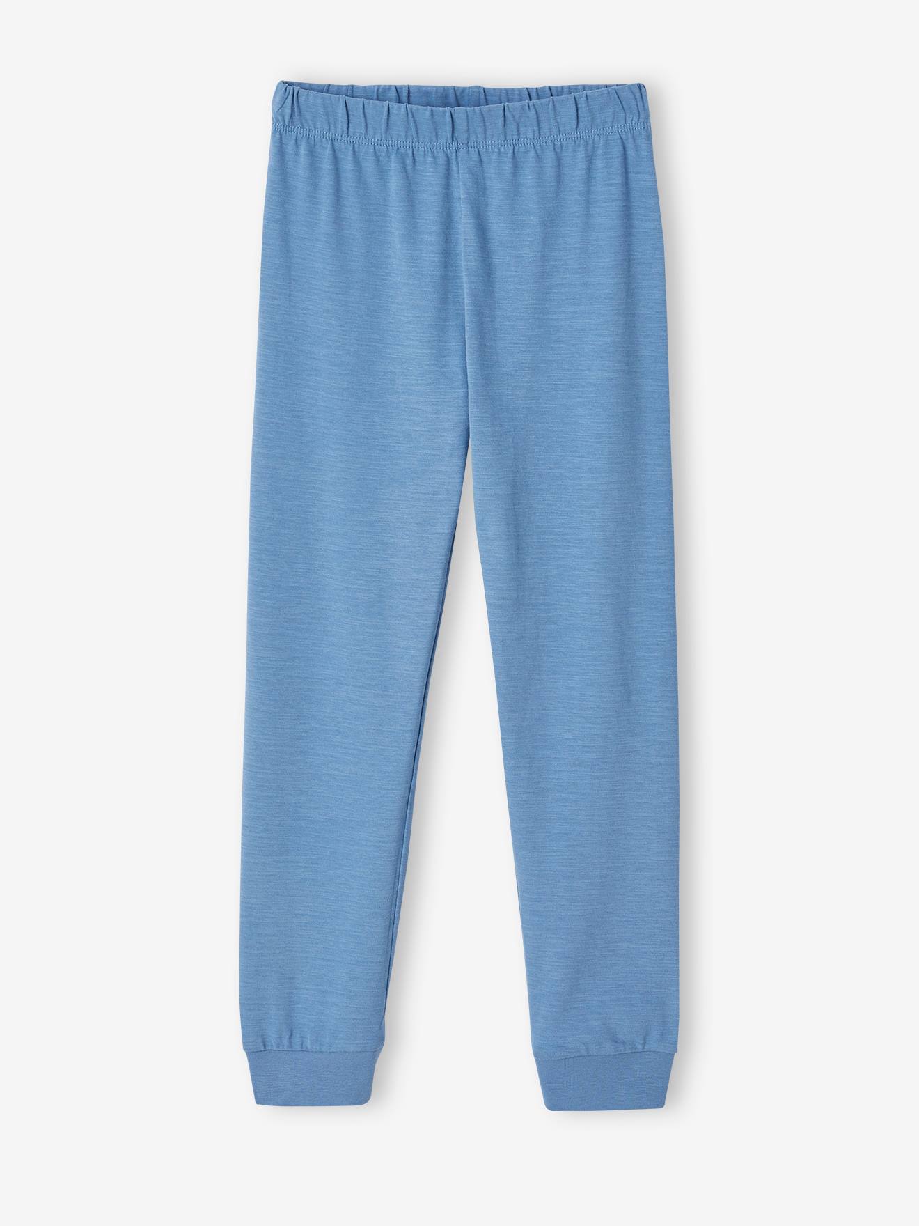 Vertbaudet Jungen Schlafanzug aus Slub-Jersey Oeko-Tex - jeansblau