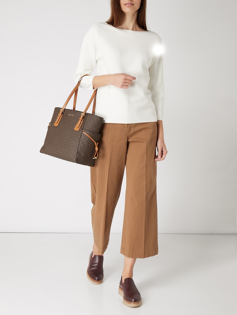 Shopper mit Logo-Muster in mittelbraun