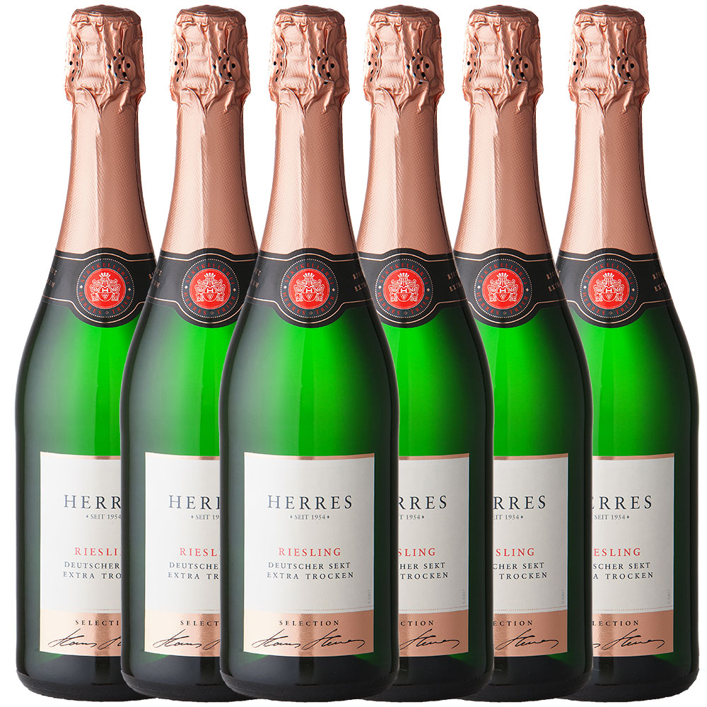 Herres Riesling Sekt, extratrocken, 6er Karton
