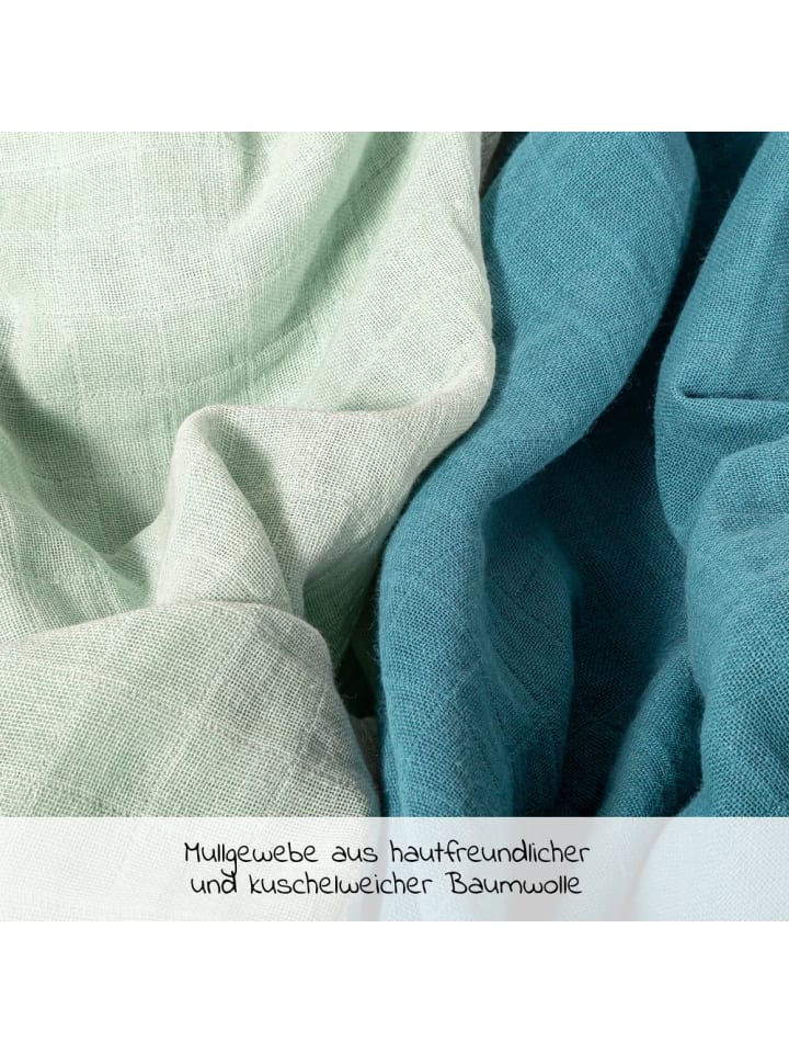 Makian Mulltuch / Pucktuch 2er Pack 120 x 120 cm - Patina in gruen,blau günstig kaufen onesize